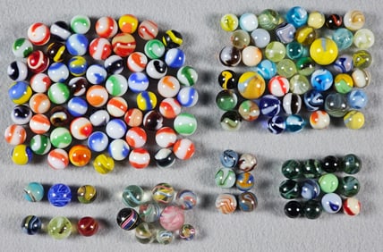 Collection of Machine Made & Handmade Marbles