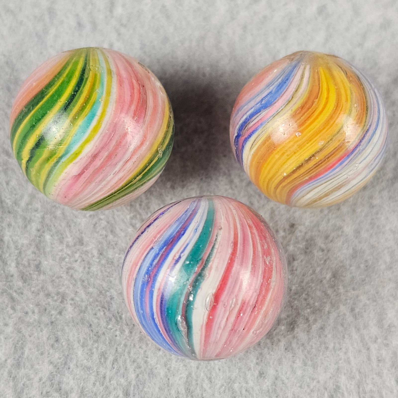 3 German Handmade Onionskin Marbles with Mica 3/4"+ (1 of 7)