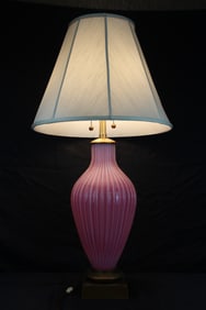 Marbro Pink Glass Lamp