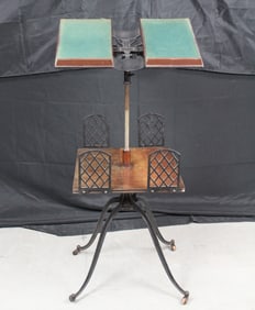 Victorian Lambie Cast Iron and Oak Dictionary Stand