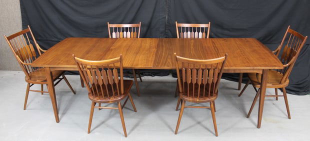 Drexel for Kipp Stewart MCM Dining Table and Chairs