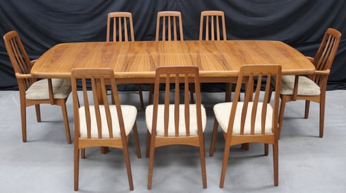 Ansager Mobler MCM Dining Table and Eight Benny Linden Chairs