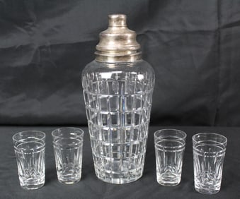 Hawkes 44 Piece Cut Crystal and Sterling Silver Cocktail Set