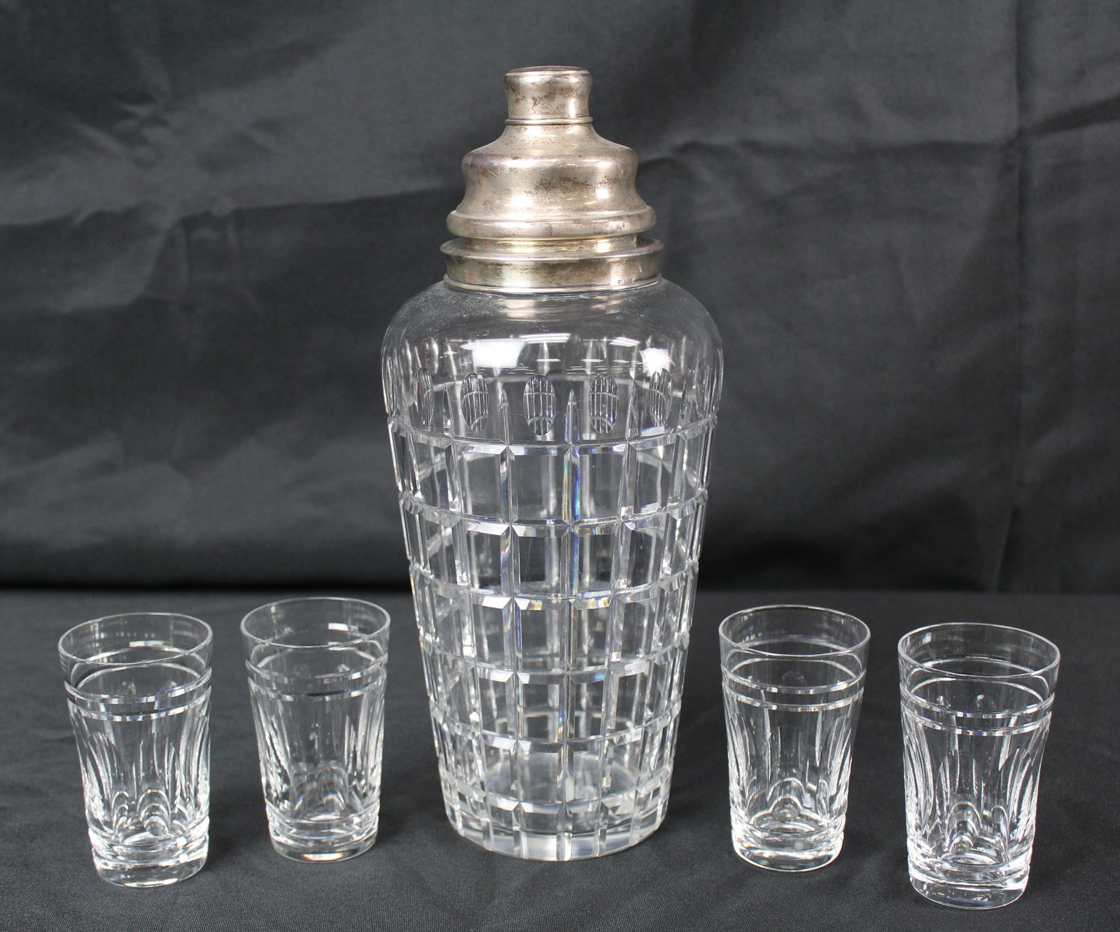 Hawkes 44 Piece Cut Crystal and Sterling Silver Cocktail Set (1 of 20)