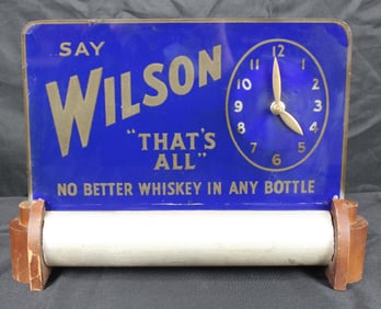 Wilson Whiskey Clock Sign