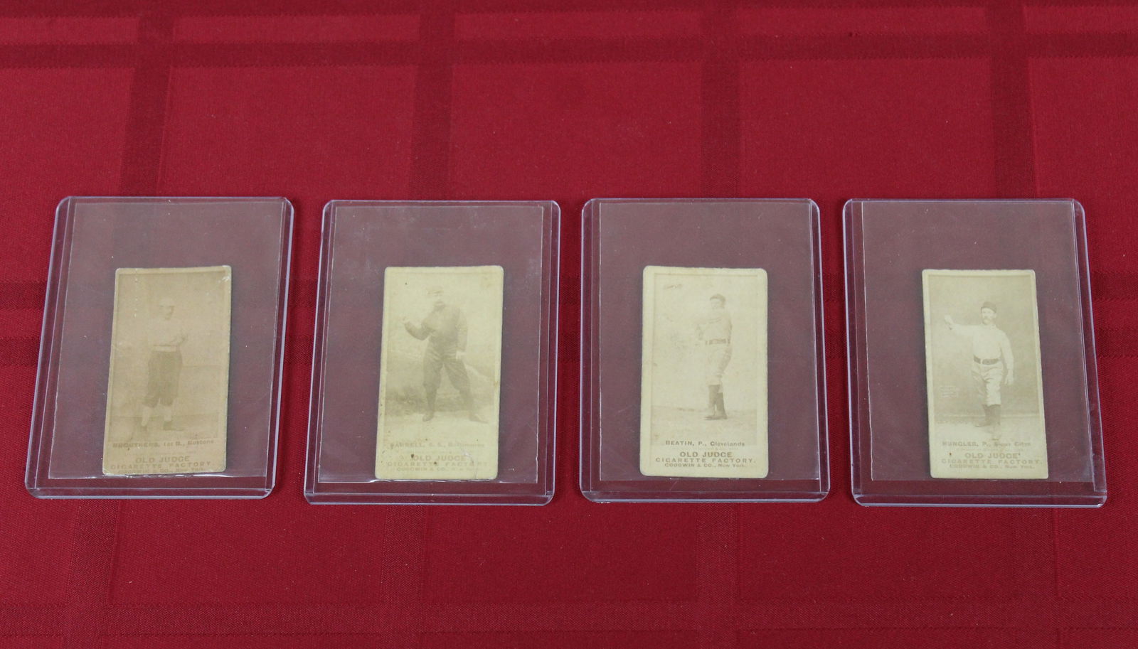 4-1880s Dan Brouthers HOF, Jack Ferrell, Ed Beatin, & Al Hungler  N172 Old Judge Tobacco Cards (1 of 9)