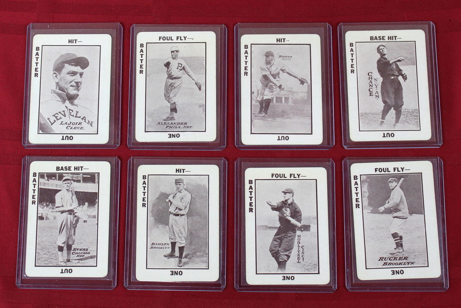 8-1913 National Game Cards Lajoie, Alexander, Tinker, Chance, Evers, Dahlen, Hoblitzell, Rucker (1 of 12)