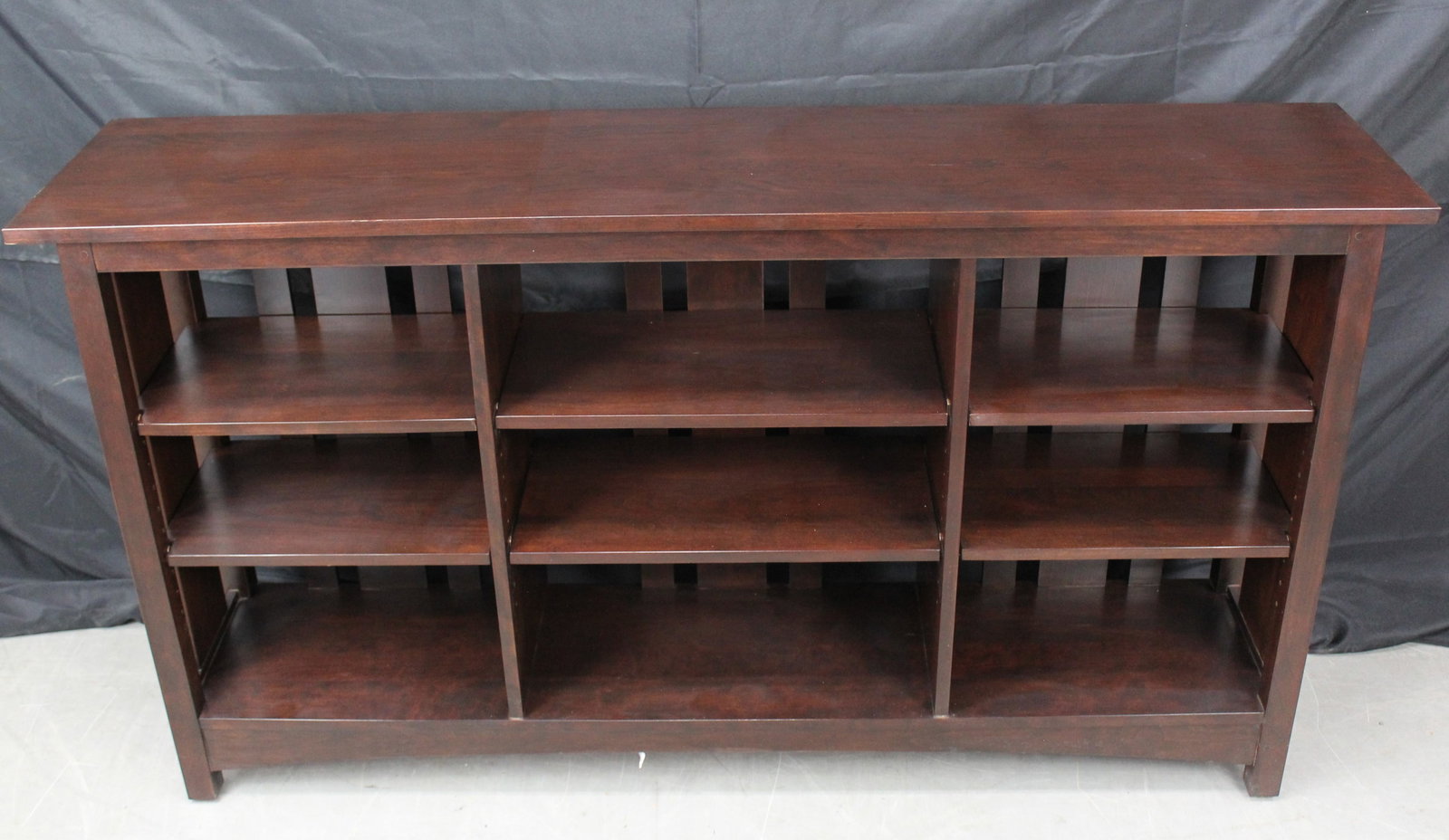 Stickley Mission Style Inlaid Slatted Back Oak Bookcase (1 of 9)