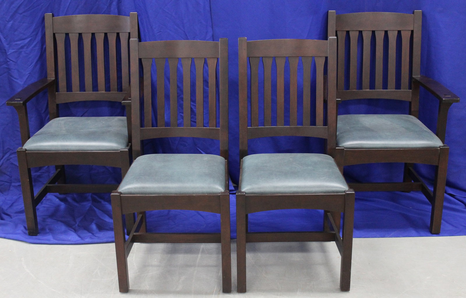 Stickley Set of Four Mission Style Oak Chairs (1 of 13)