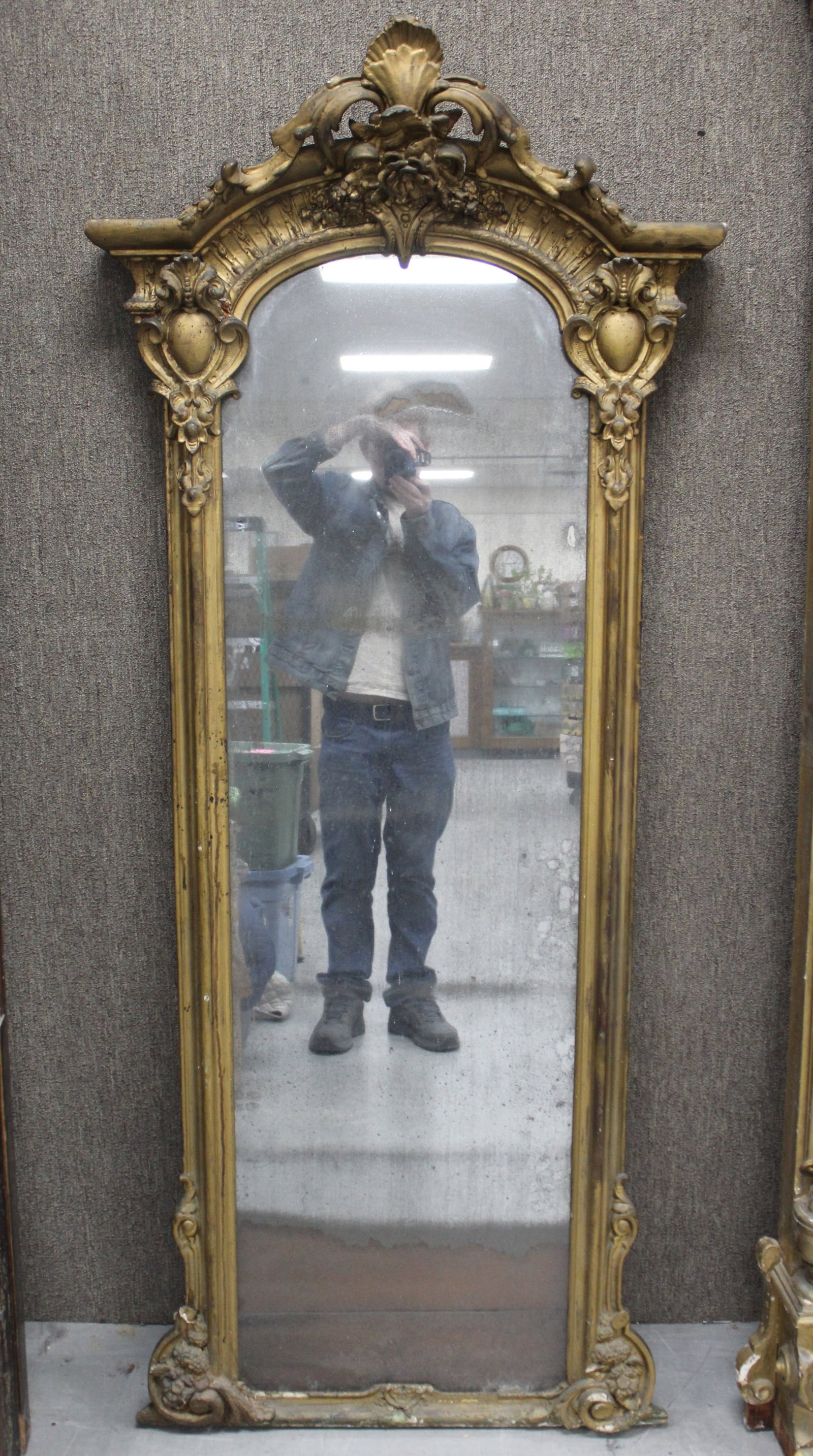 Large Gilt Gold Victorian Mirror (1 of 11)