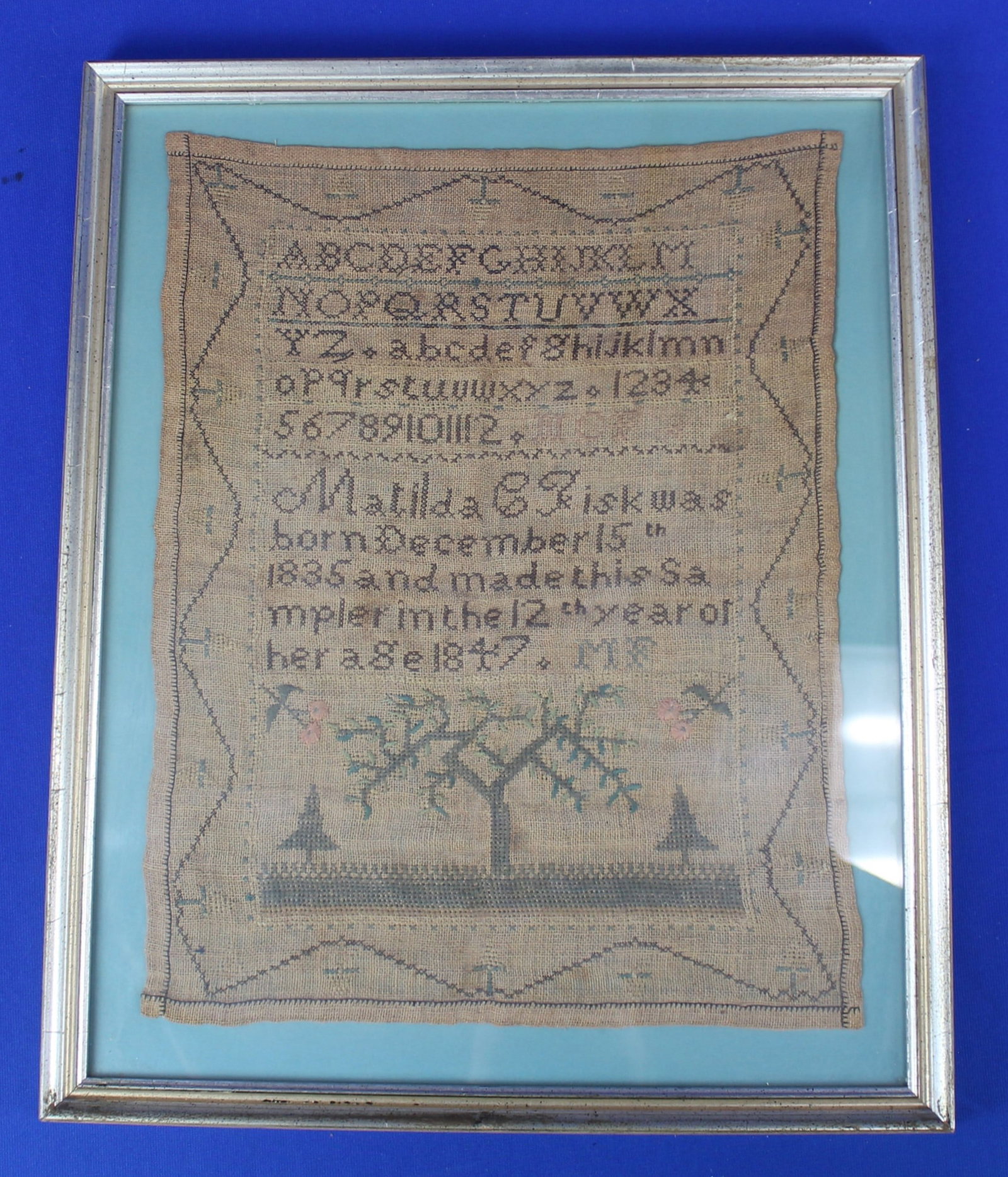 Sampler Dated 1847 by Matilda C Fish (1 of 5)