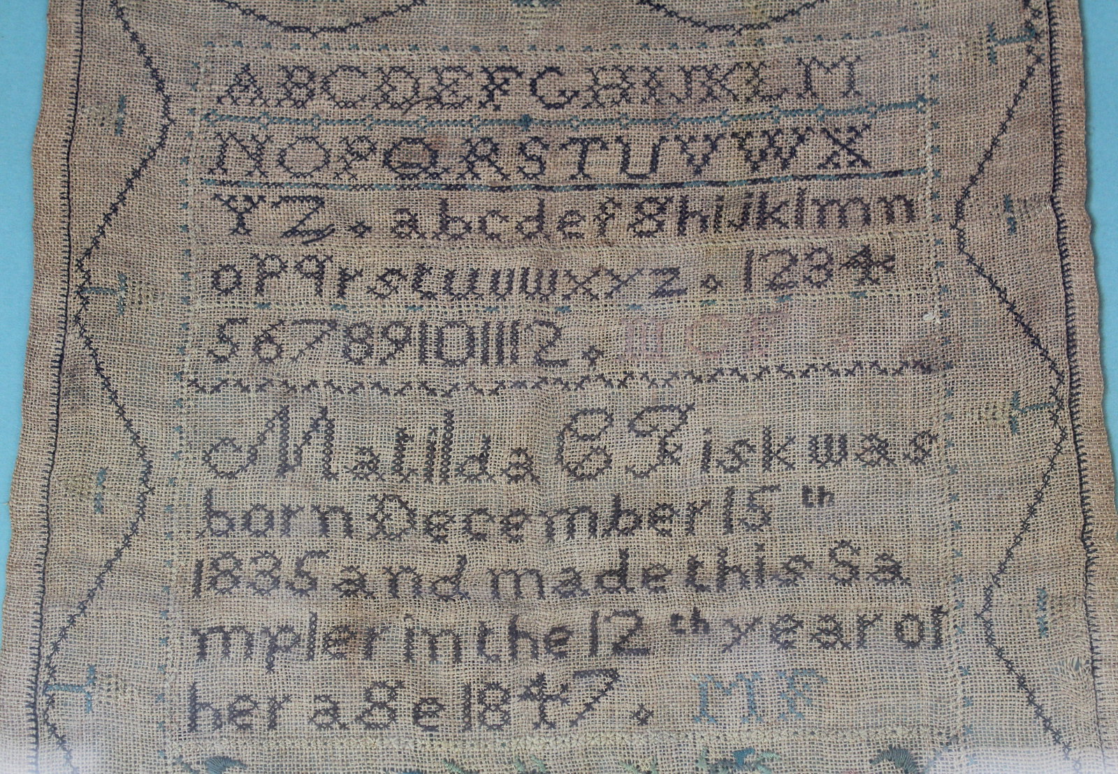 Sampler Dated 1847 by Matilda C Fish - 2