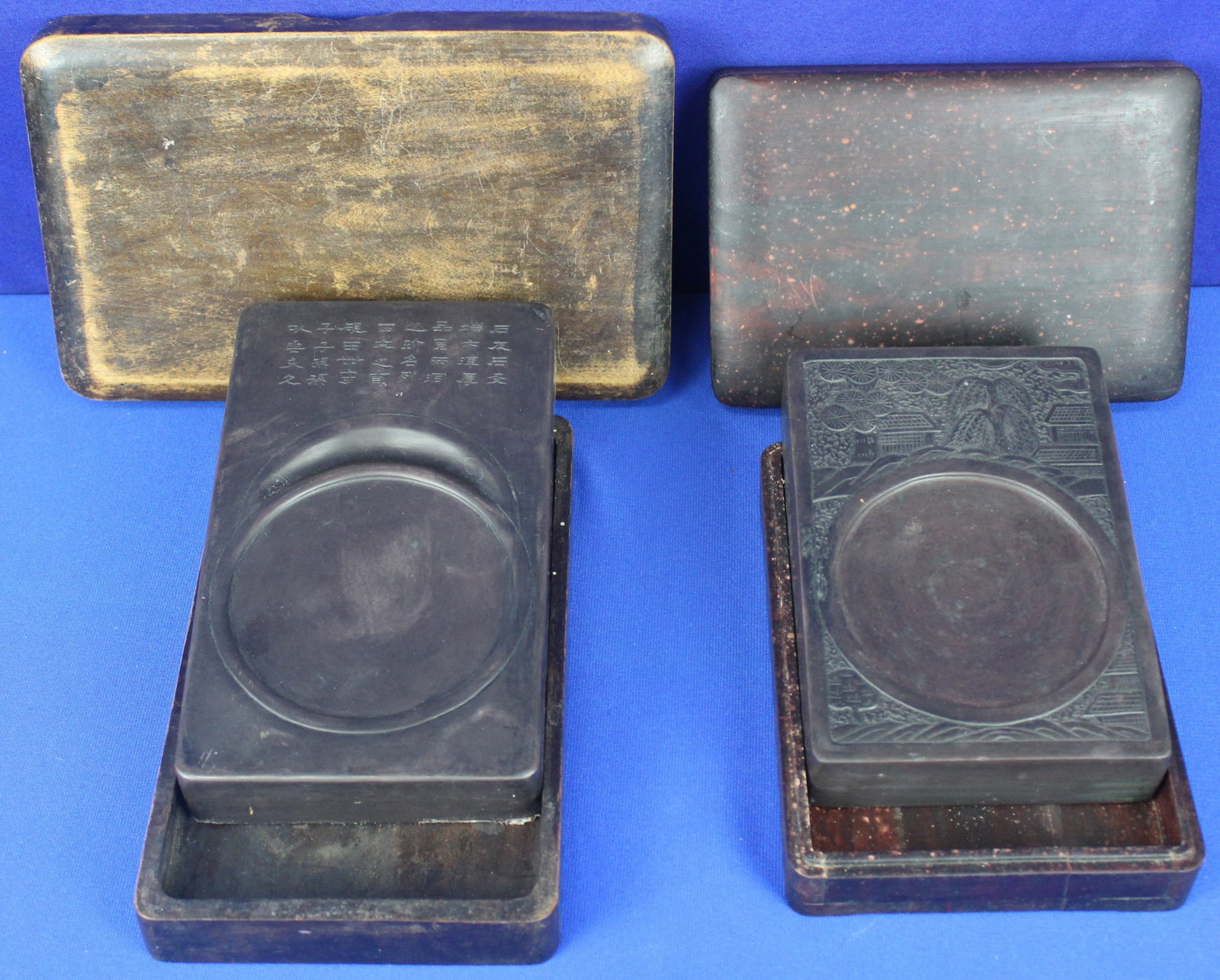 Two Chinese Inkstones with Wood Boxes (1 of 10)