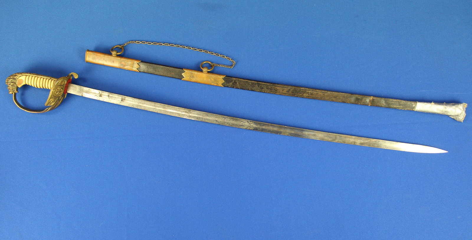 WWI German Naval Officer Lion Head Sword (1 of 20)