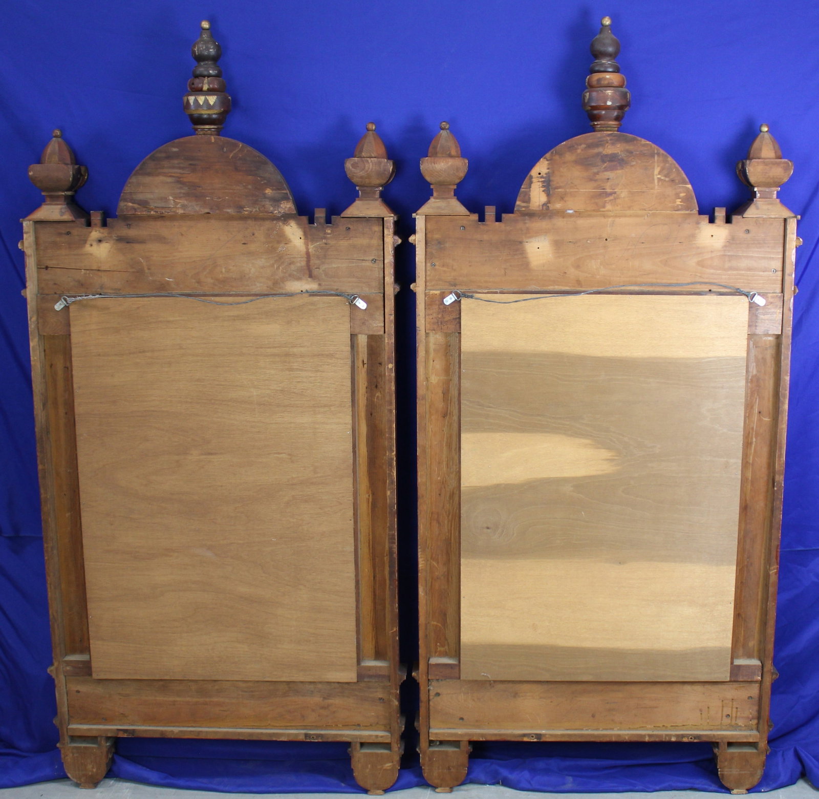 Pair of Large Renaissance Revival Carved Wood Mirrors - 10