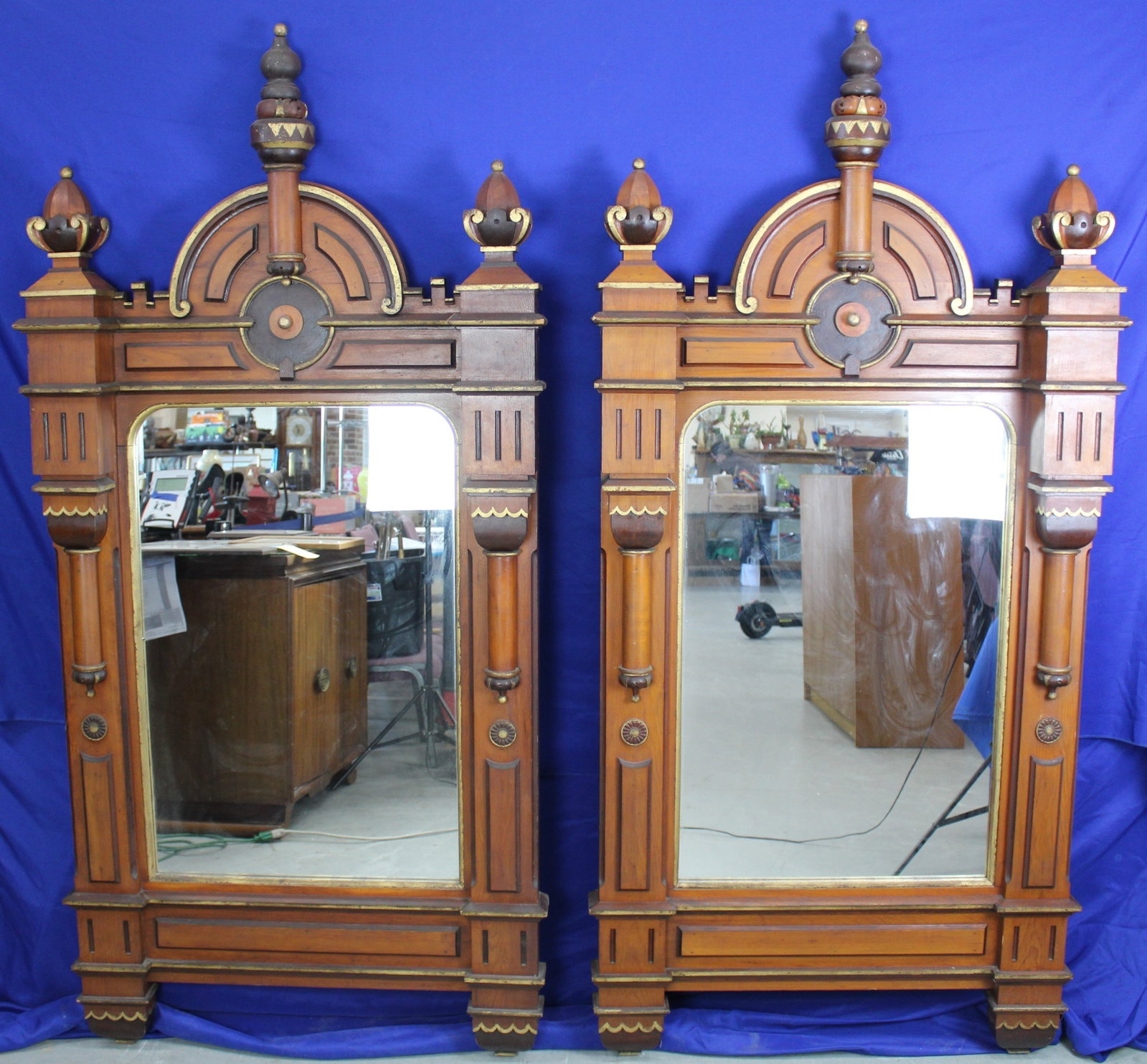 Pair of Wood Carved Mirrors (1 of 14)