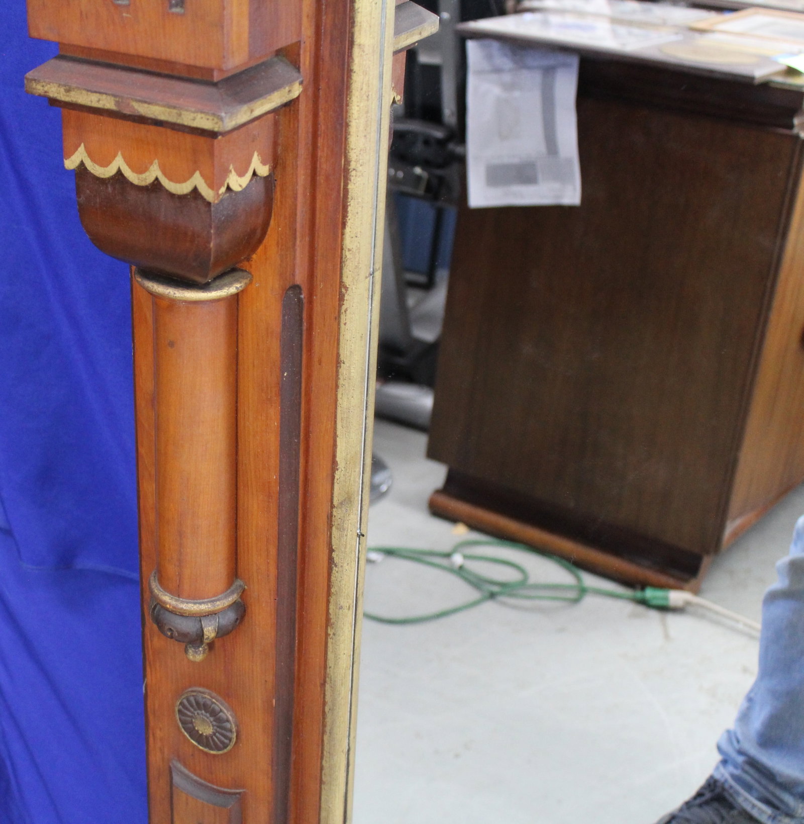 Pair of Large Renaissance Revival Carved Wood Mirrors - 4