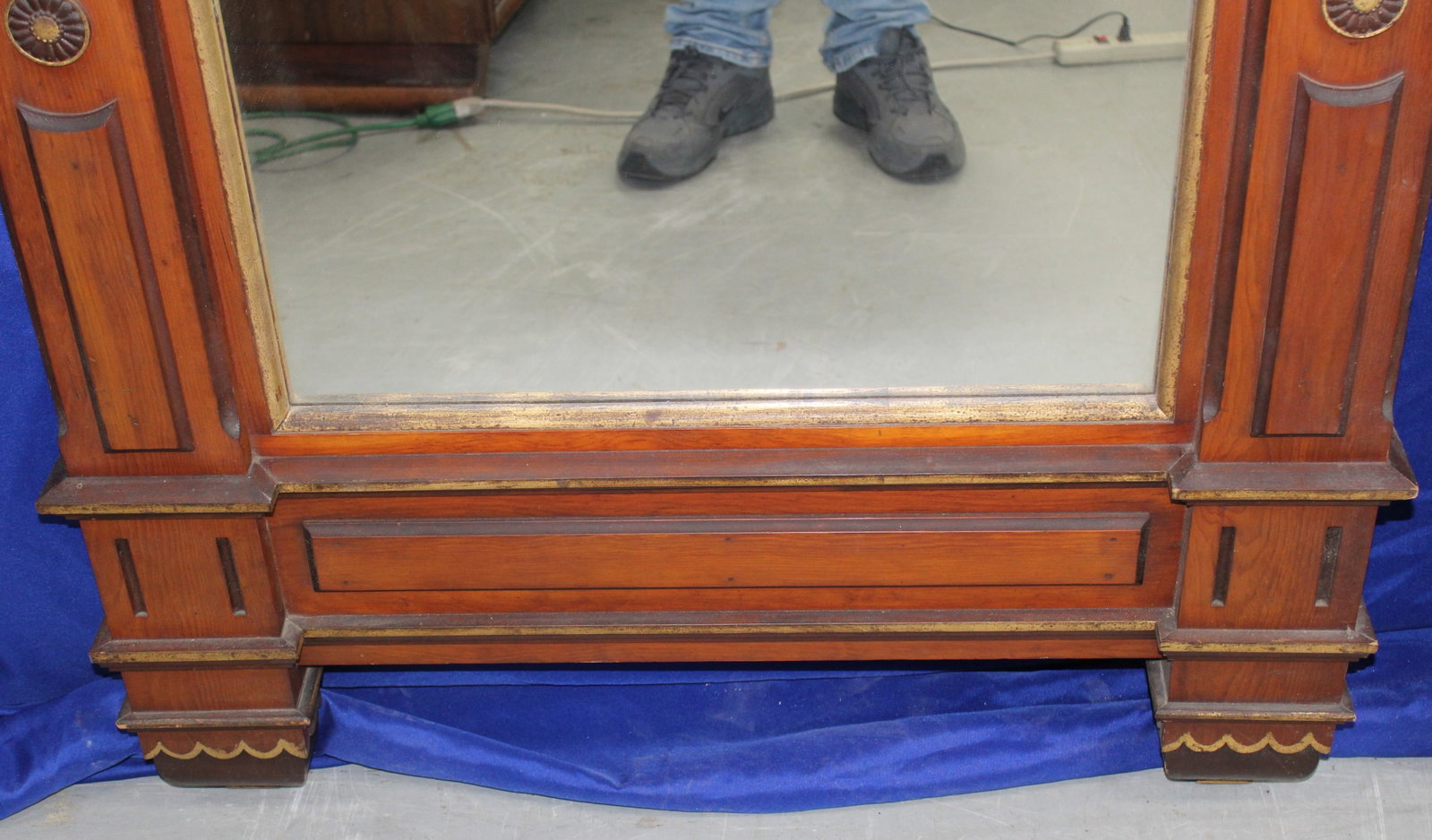 Pair of Large Renaissance Revival Carved Wood Mirrors - 5