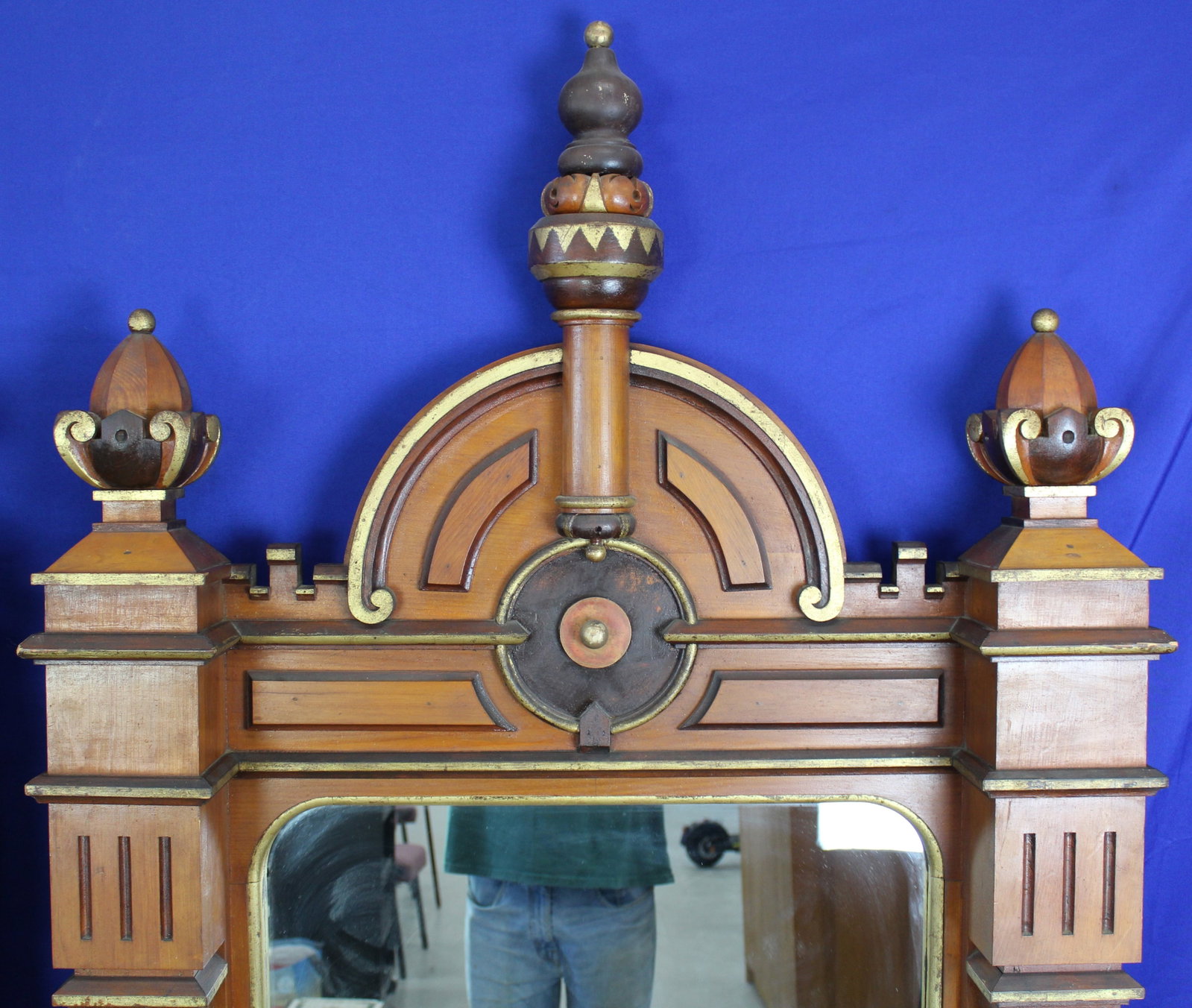 Pair of Large Renaissance Revival Carved Wood Mirrors - 6