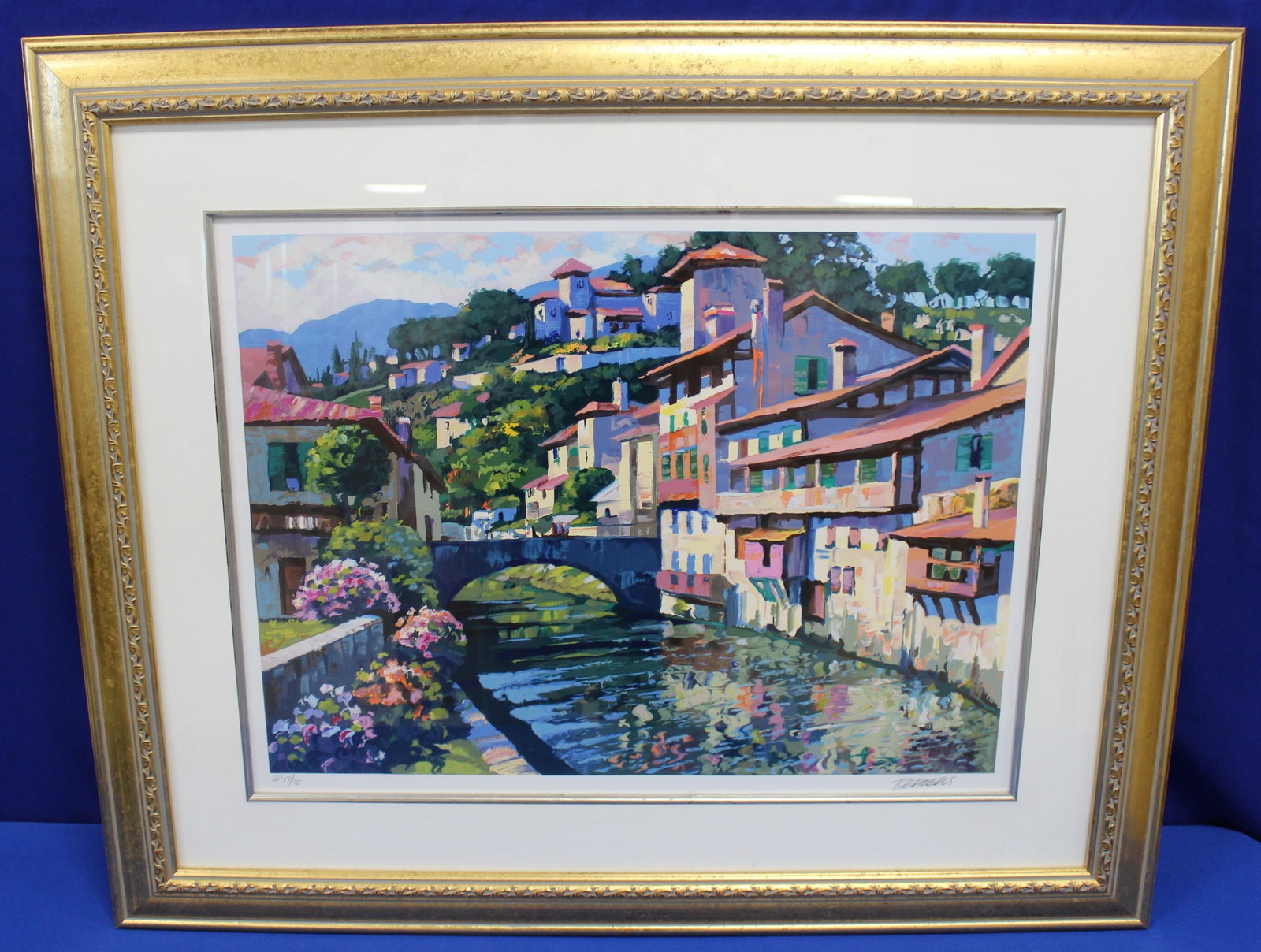 Howard Behrens "Morning in St Jean" Serigraph: Vibrant serigraph by Howard Behrens titled "Morning in St. Jean". An artist's proof numbered 17 of 75, the serigraph is signed by the artist in the bottom right corner. Overall the serigraph is in