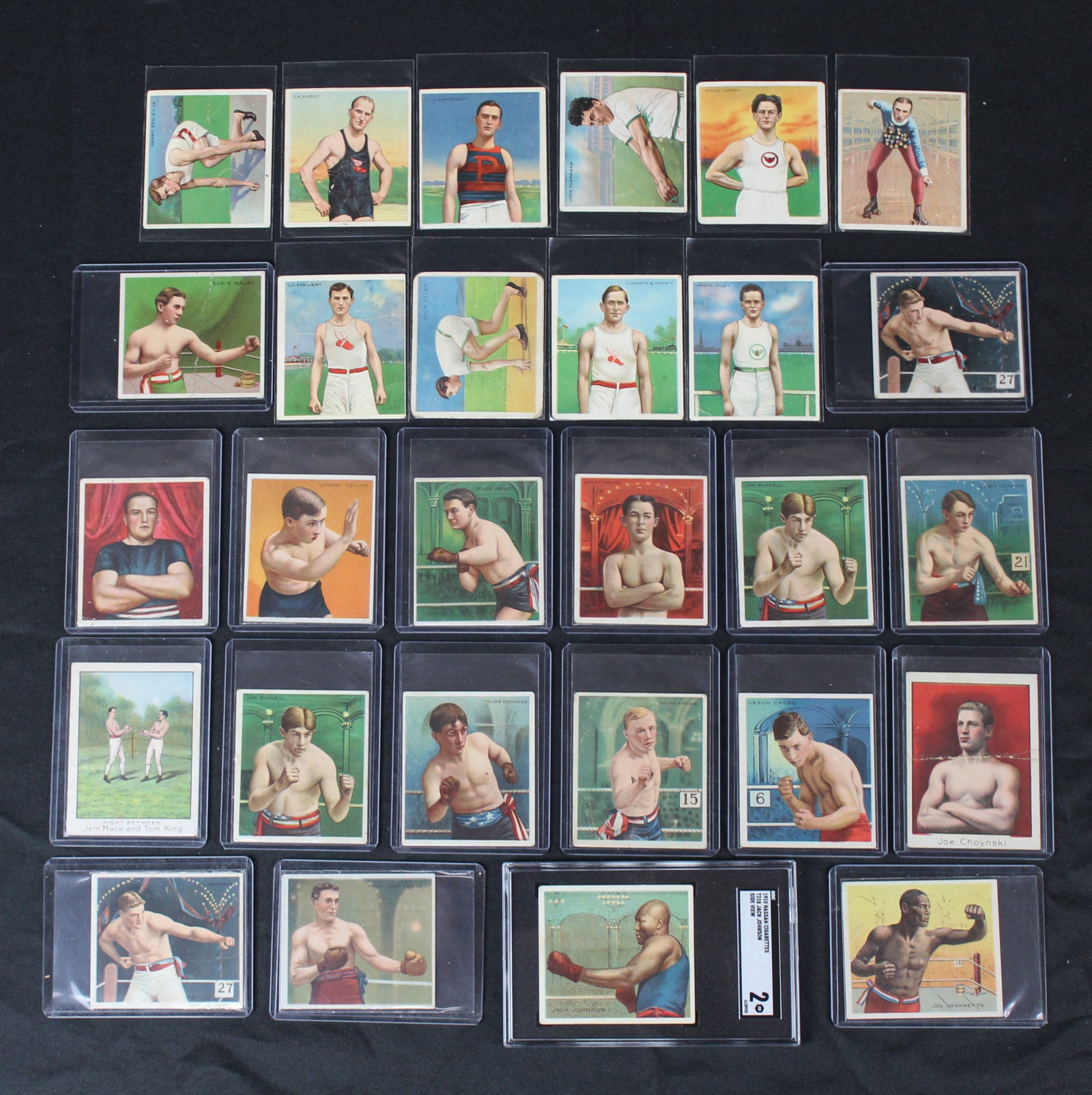 28 Hassan & Mecca Tobacco Cards Including T218 Boxer Jack Johnson SGC 2 (1 of 8)