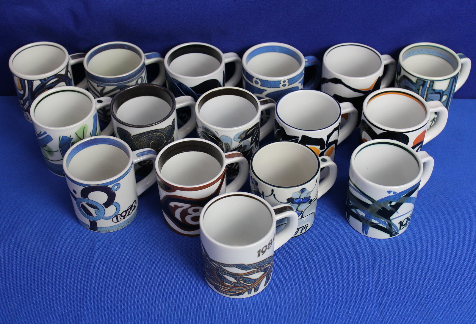 Lot of 16 Royal Copenhagen Fajance Mugs (1 of 9)
