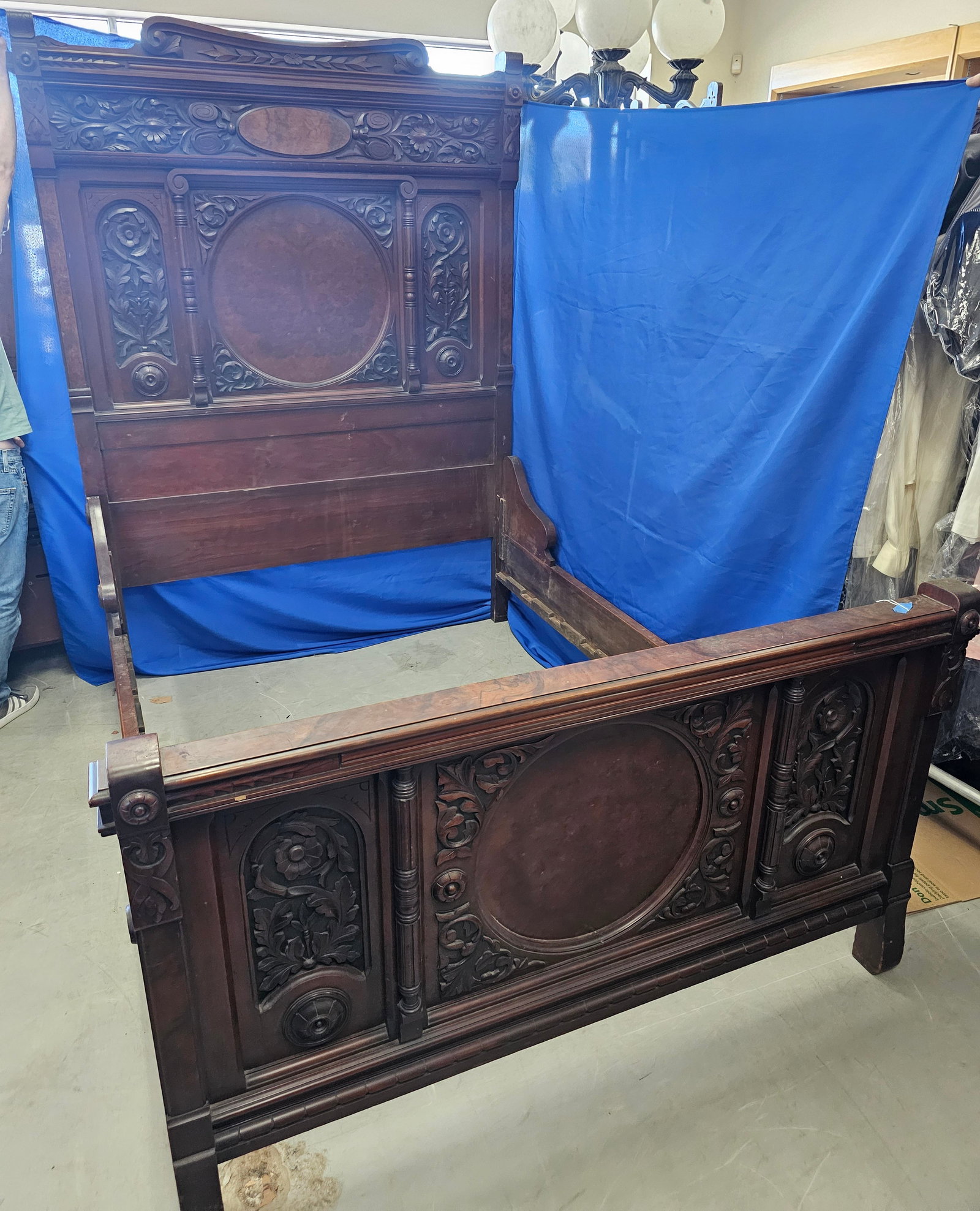 Victorian Carved Wood Bed (1 of 13)