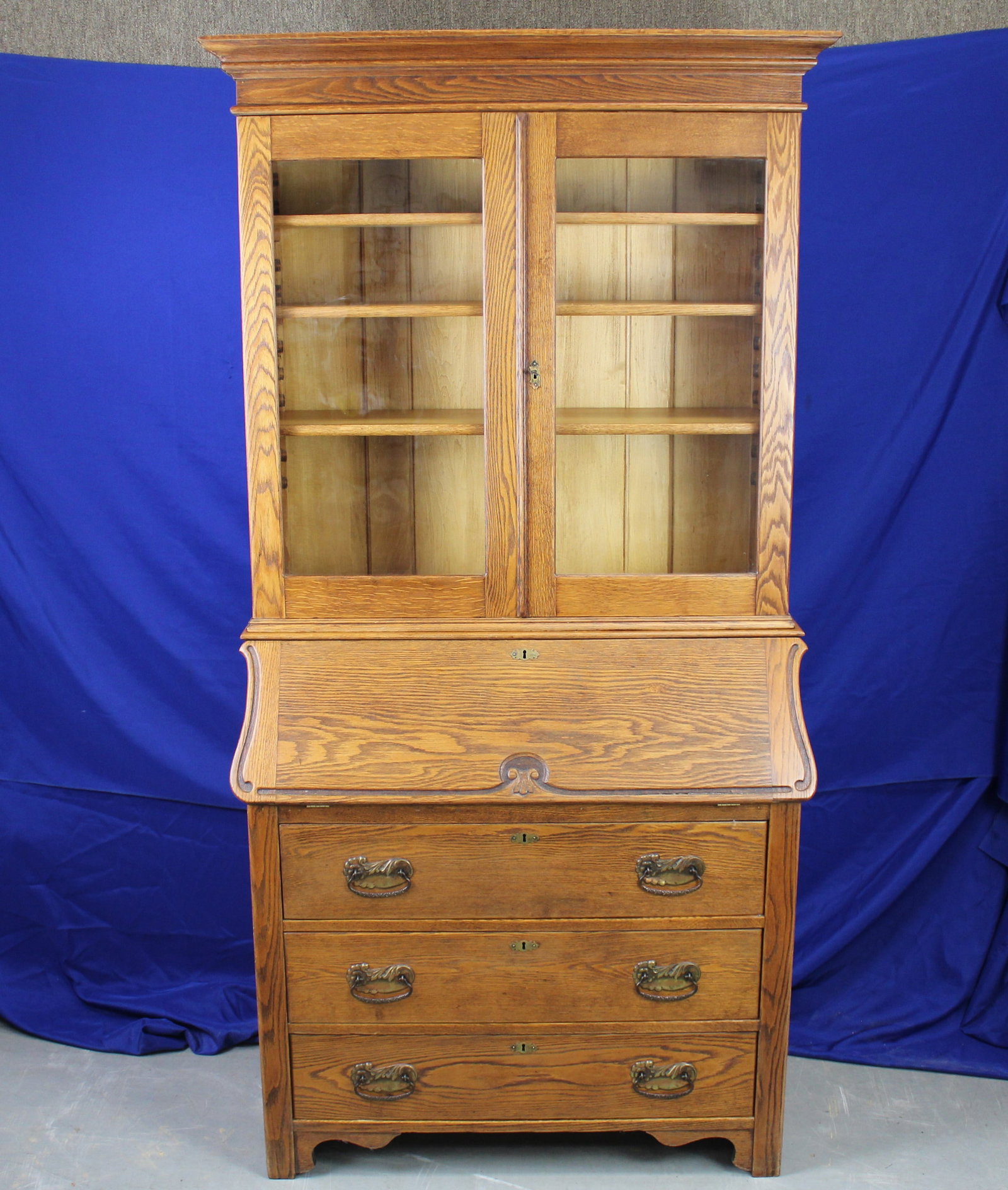 Antique Wood Secretary Desk and Hutch (1 of 11)