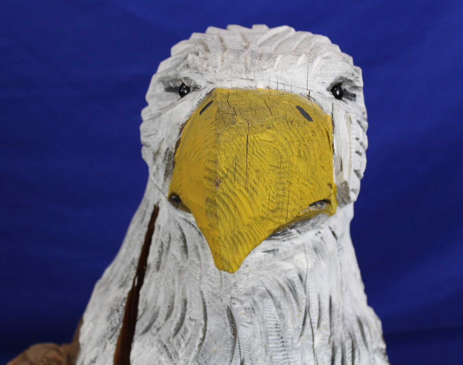 Large Painted Wood Eagle Statue - 6