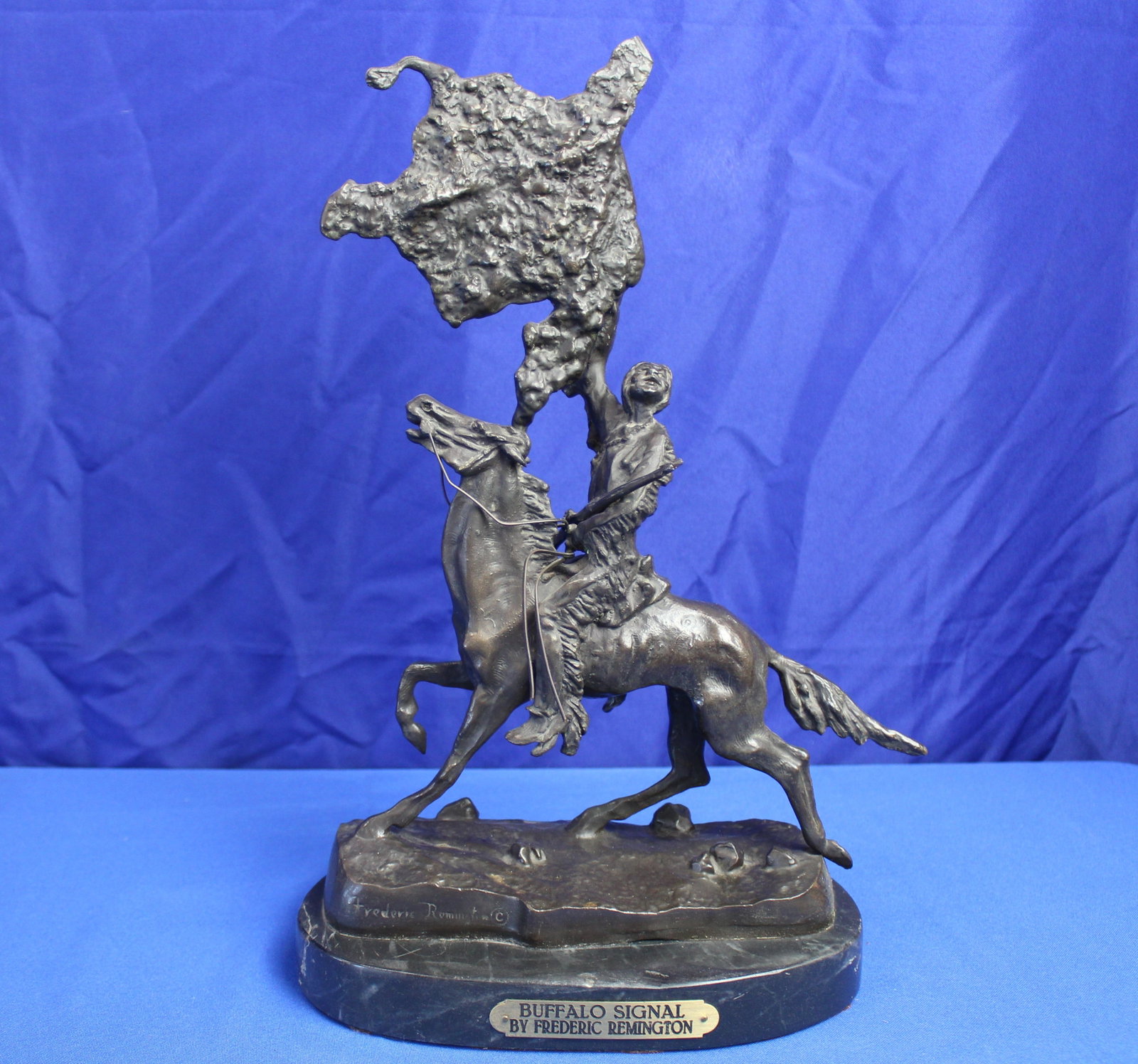 After Frederic Remington Buffalo Signal Statue (1 of 7)