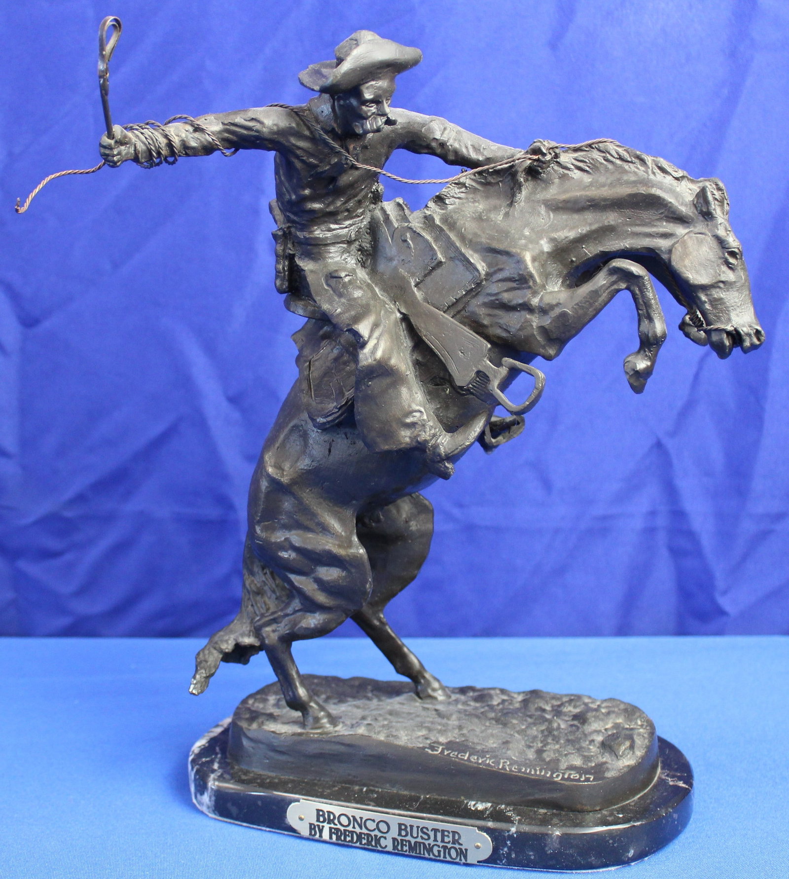 After Frederic Remington Bronco Buster Statue on Black Marble (1 of 9)