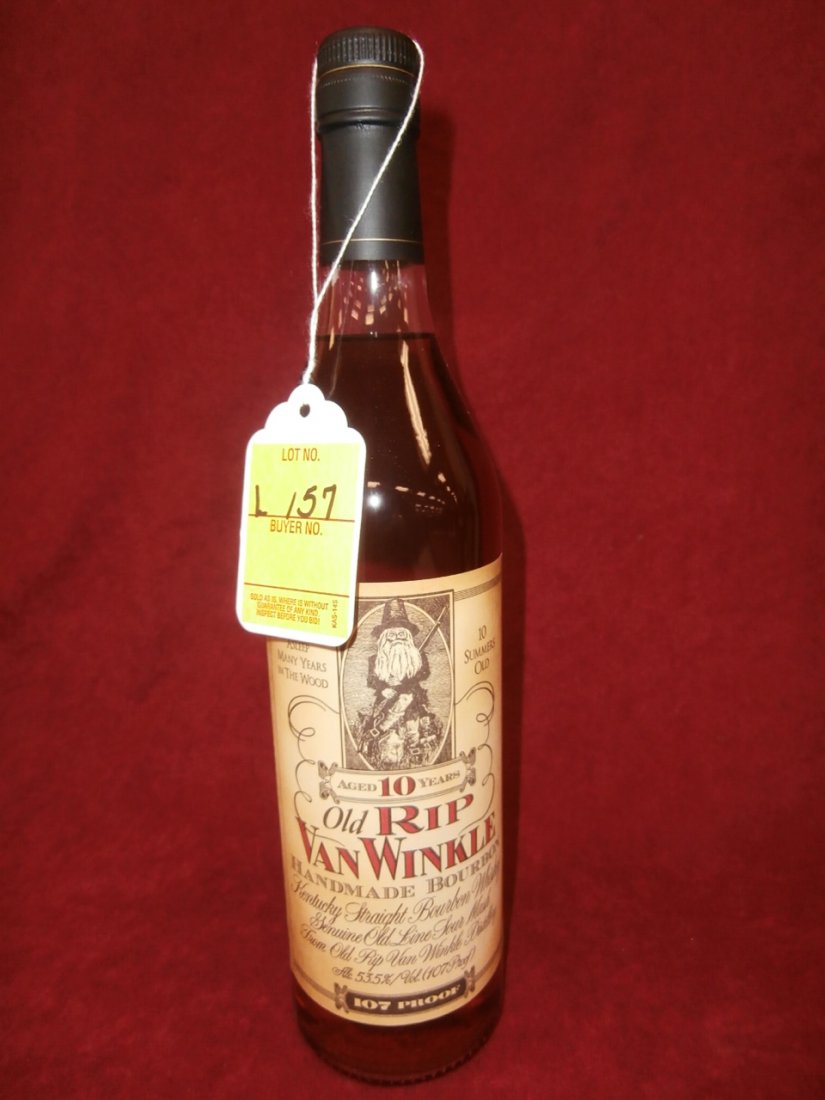 Old Rip Van Winkle Hand Made Bourbon: Old Rip Van Winkle hand made bourbon. Aged 10 years, 107 proof