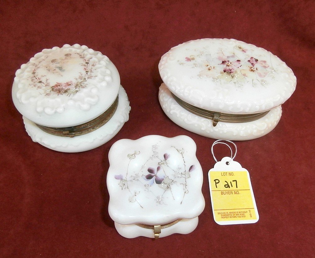 3 Wave Crest Covered Jars: 3 Wave Crest covered jars