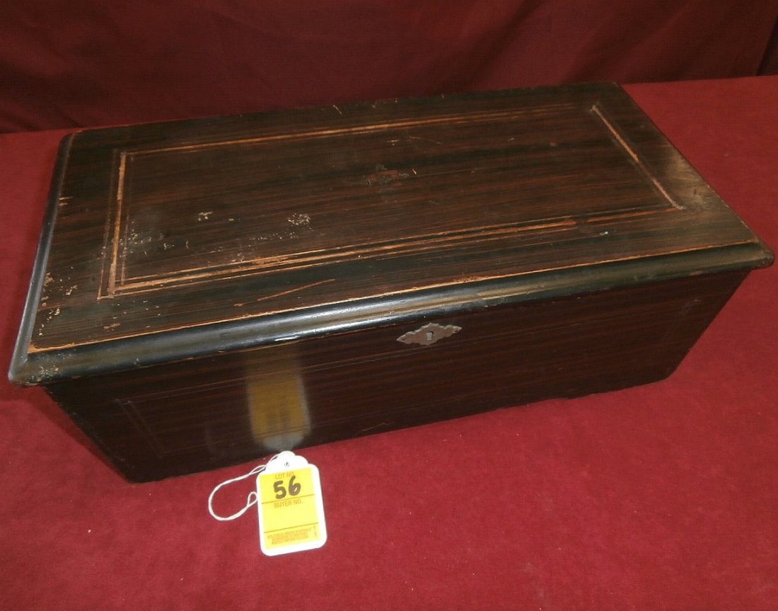 8 Tune Swiss Music Box For Restoration or Parts: 8 Tune Swiss Music Box For Restoration or Parts Working order Inlaid Case 17 1/2"x8 1/2" 6 1/2"