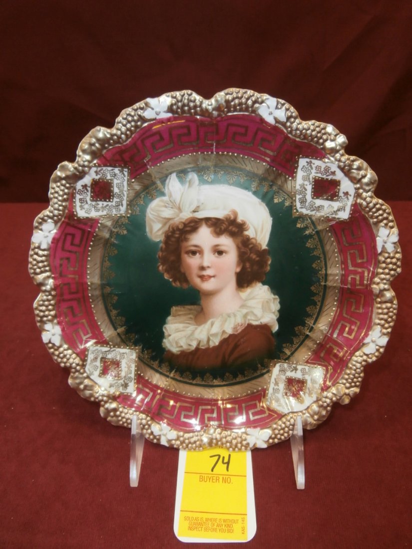 Child Portrait Plate 8" Across: Child Portrait Plate Hand decorated 8" Across unsigned