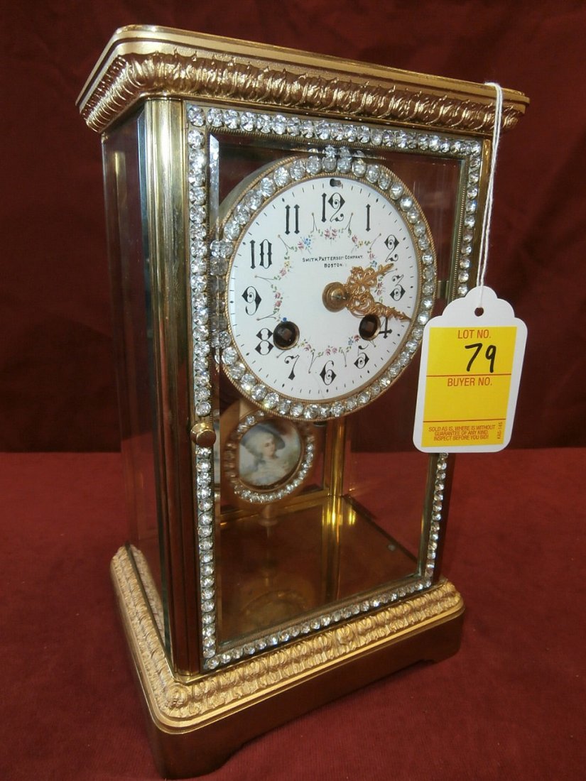 Smith Paterson Comp. Crystal Regulator H&H France: Jeweled Face Smith Paterson Comp.Boston Crystal Regulator works marked H&H France medaille d'Argent G.Megnin 339848 Measures 10" Tall