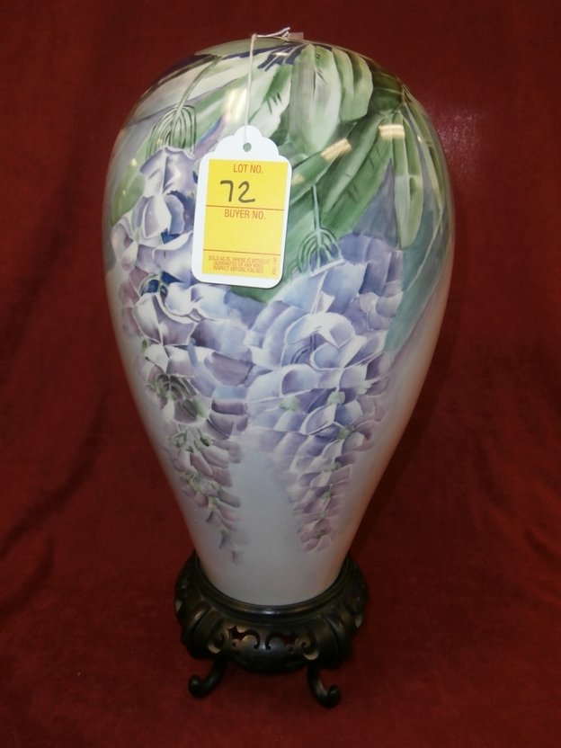 Belleek Willets Artist Signed 14" Tall Vase