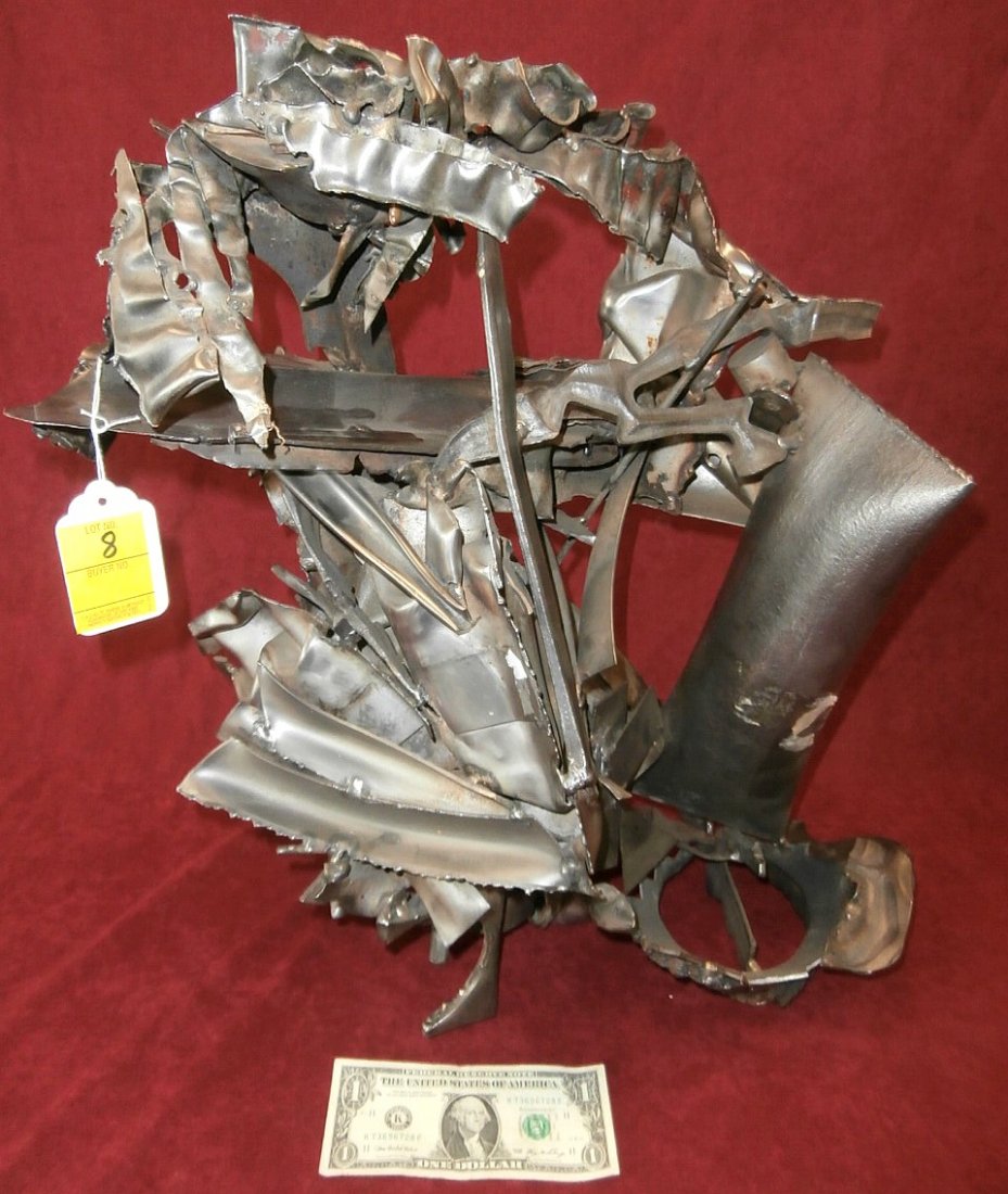 Albert Feraud 66 Metal Sculpture Signed 22" Tall: Albert Feraud 66 Metal Sculpture Signed 22" Tall x 21" Wide x 11" Deep has tape and/or residue