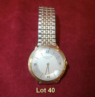 18K Patek Philippe Genève Wrist Watch Vintage: Vintage 18K Patek Philippe Genève Wrist Watch Ser.# on works 744578 the back cover is marked Ref.2501 689711. The back Cover is inscribed " In Commendation for 25 years faithful and efficient service