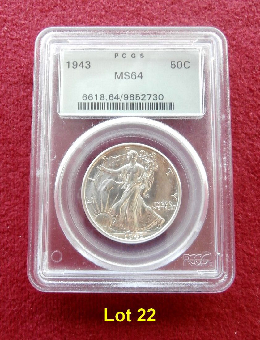 1943 Walking Liberty 50c  PCGS MS 64 (1 of 2)