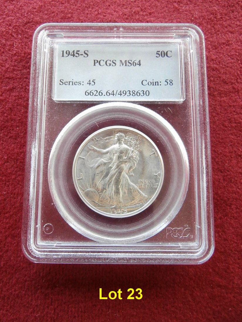 1945 S Walking Liberty 50c  PCGS MS 64 (1 of 2)