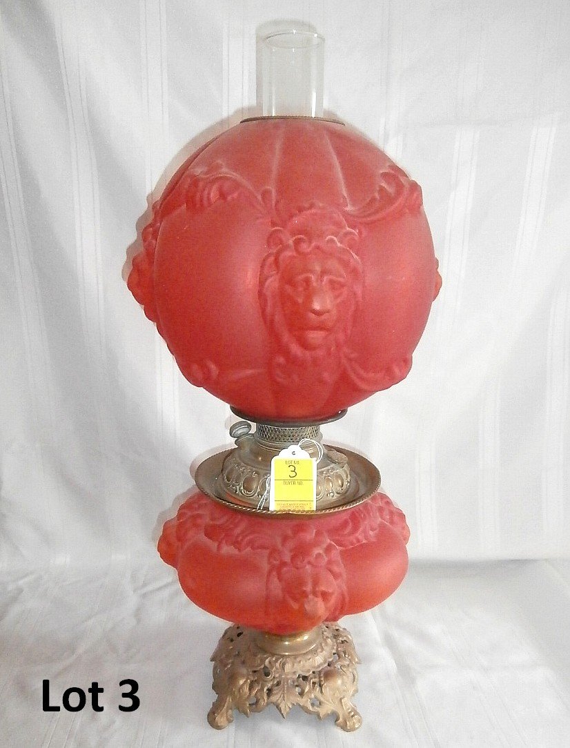 Gone With The Wind Lamp Ruby Lion Head Design (1 of 5)