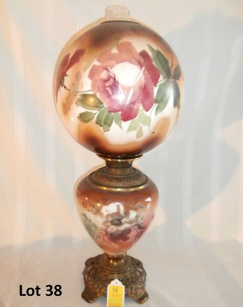 Gone With The Wind Floral Lamp: Gone with the wind Floral Lamp 25 1/2"