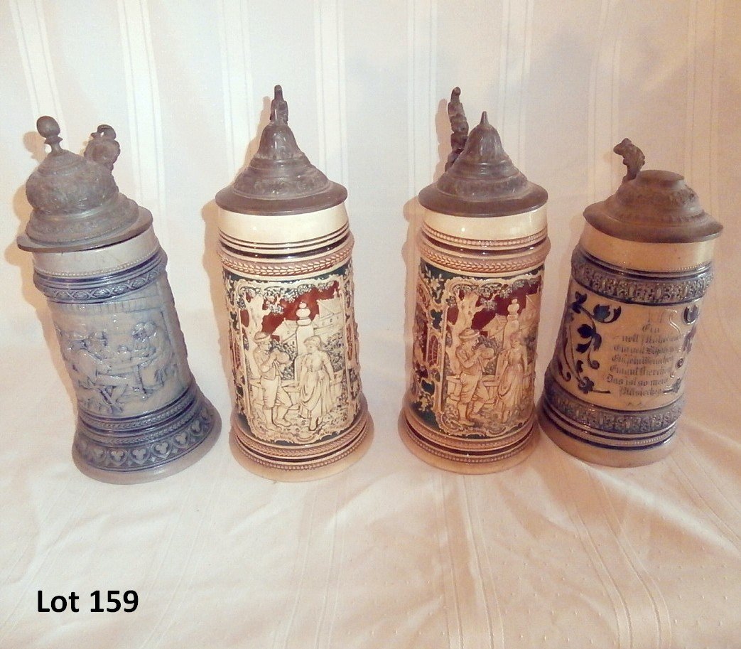 4 German Steins Hanke Signed (1 of 5)