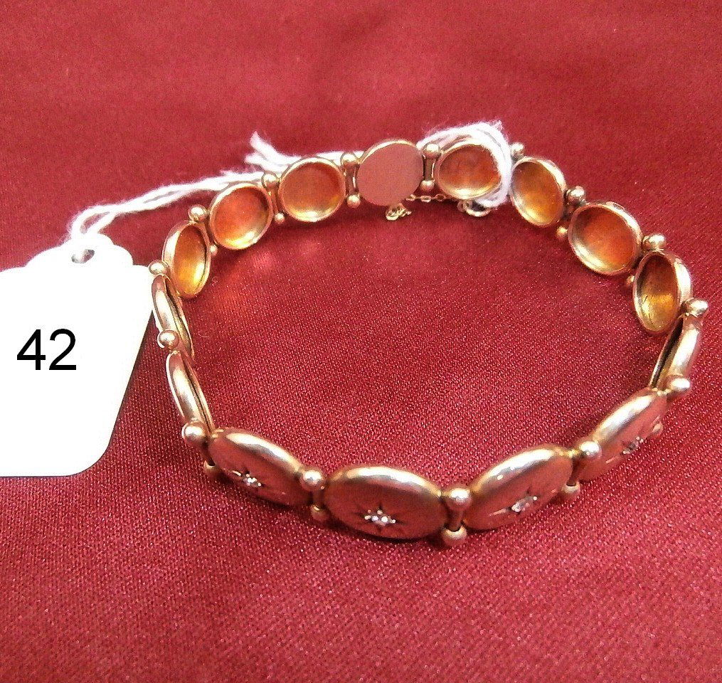 14K Gold Diamond Bracelet w/ 12  diamonds (1 of 3)