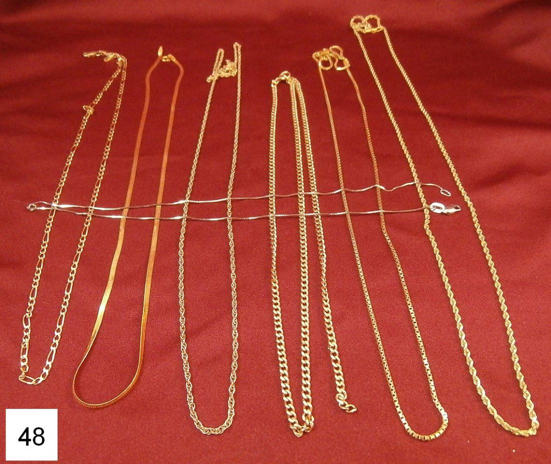 7- 14K Gold Chains Yellow and White 30.9 DWT (1 of 5)