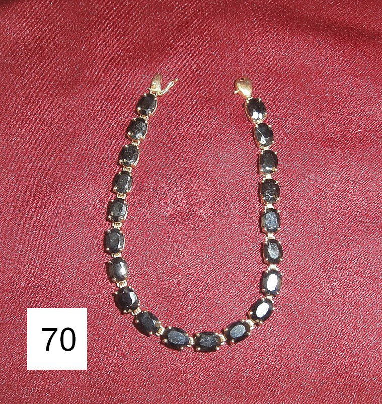 14K Sapphire Tennis bracelet 7" (1 of 4)