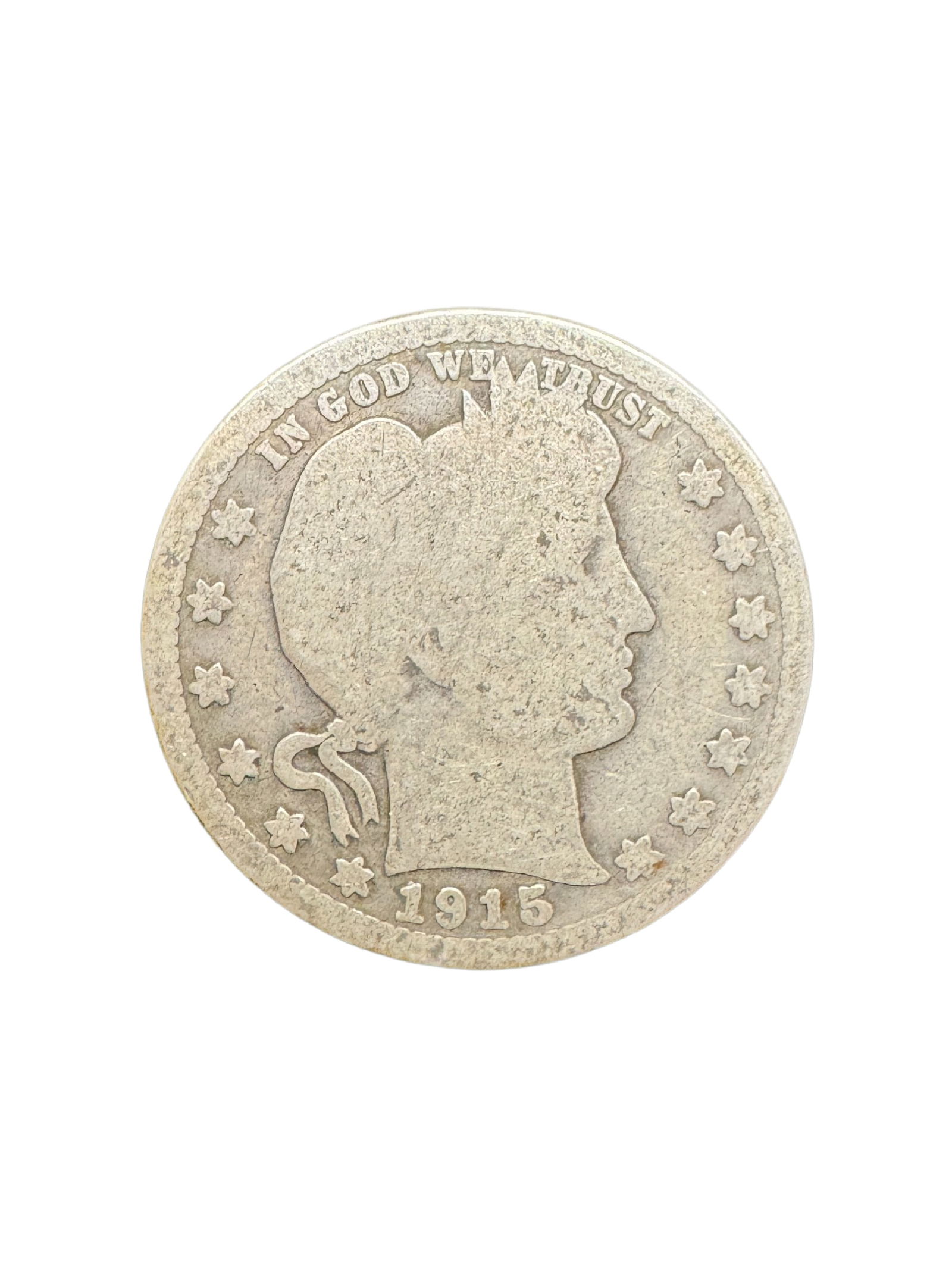 1915 25c Barber 90% Silver Quarter Philadelphia Mint (1 of 2)