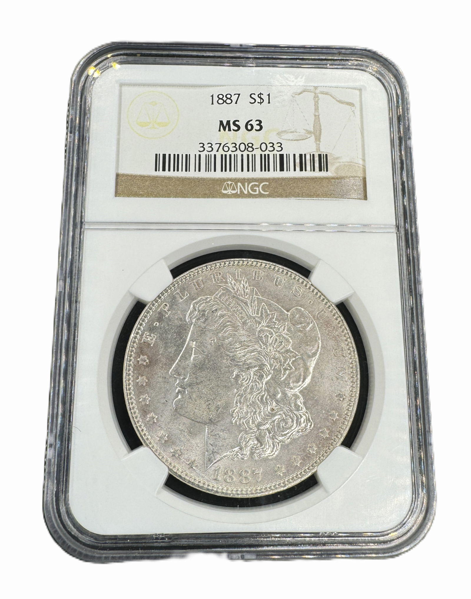 NGC MS63 1887 S$1 Morgan Silver Dollar (1 of 3)