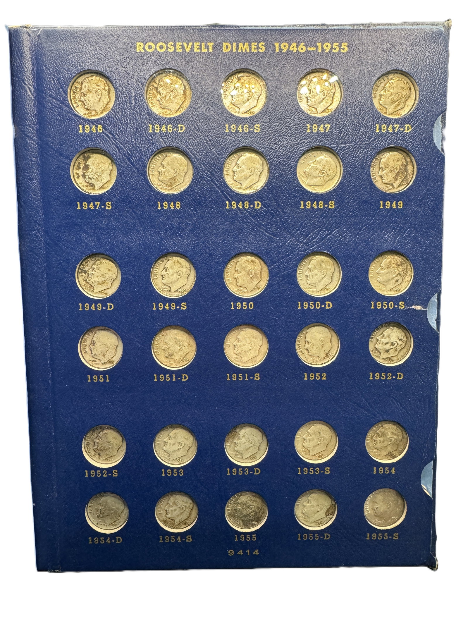 Dime book - Sixty Silver Dimes from 1946-1964 - 60 90% Silver Dimes: The mint marks cannot be verified however the dates range from 1946-1964.
